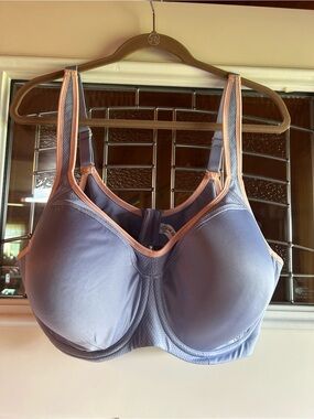 Wacoal 853302 Lindsey Sport Contour Underwire Bra - Blue/Peach High Impact 44D